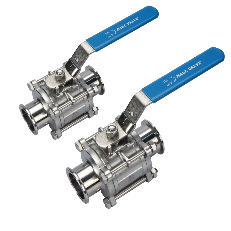 Sanitary Stainless Steel 3PC Manual Ball Katup