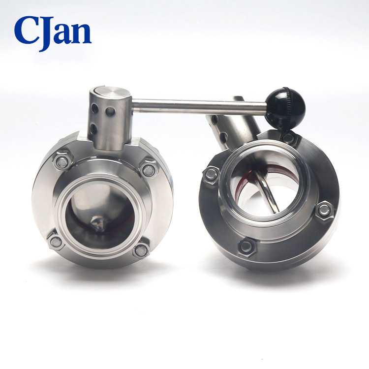 Jepit Baja Stainless Sanitary Adaptor Butterfly Vave For Food Milk
