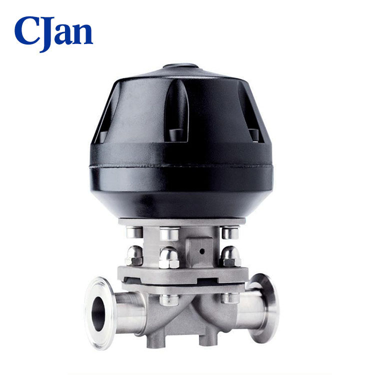 Sanitary Stainless Steel Biasanya Buka / Tutup Diafragma Pneumatic Valve Membrane Untuk Makanan