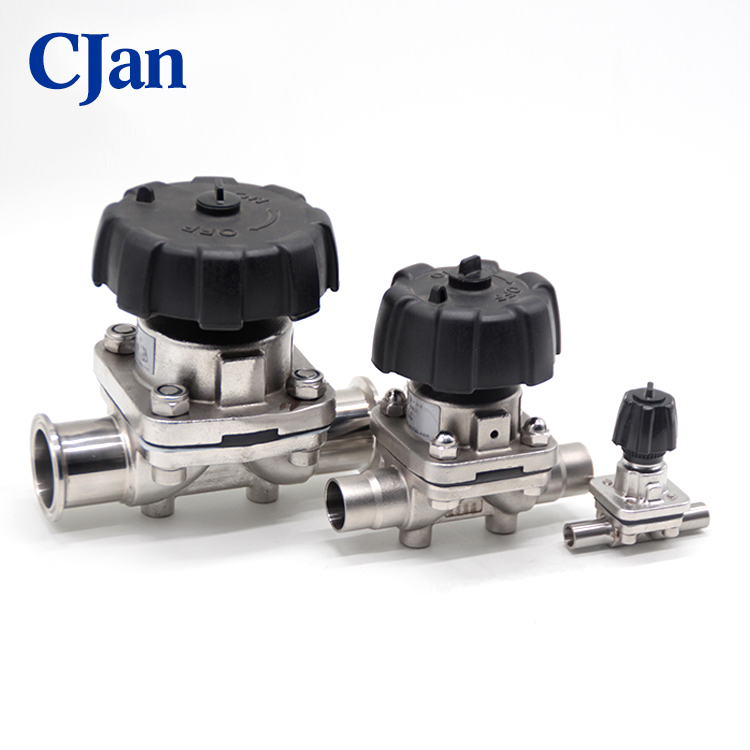 Sanitary Slainless Steel Manual Diafragma Valve With Tri- klem and Plastic Handwheel